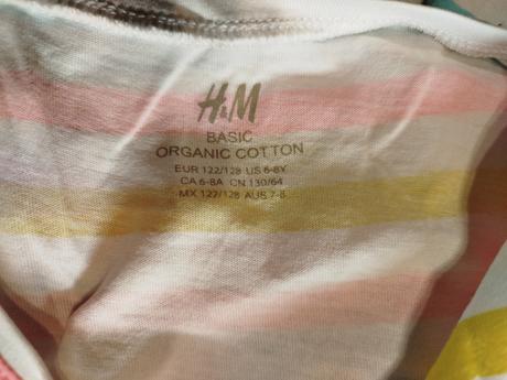 Prúžkované šaty s volánikmi na rukávoch, h&m,122