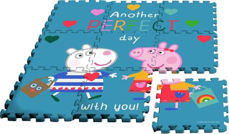 Podlahové penové puzzle peppa pig 9 dielov v taške, 