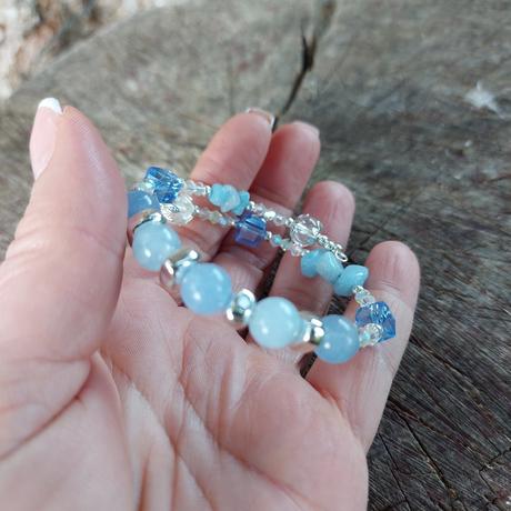 Náramok z akvamarínu pre ryby, vodnárov, váhy, 