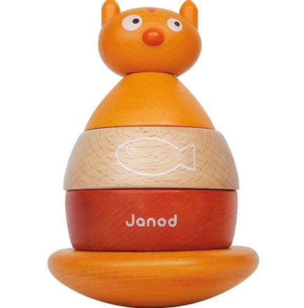 Janod drevená mačka roly-poly hojdacia skladačka s,