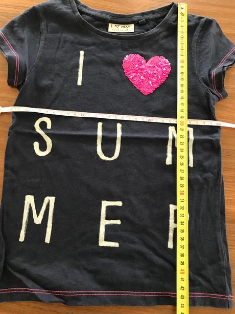 Tricko s flitrových srdiečko veľmi dobrý stav, next,110