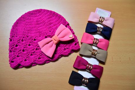 Háčkovaná čiapočka s mašličkou, 50 - 158