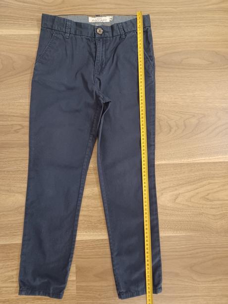 Tmavomodré elegantné nohavice 128 pekná sýta farba, h&m,128