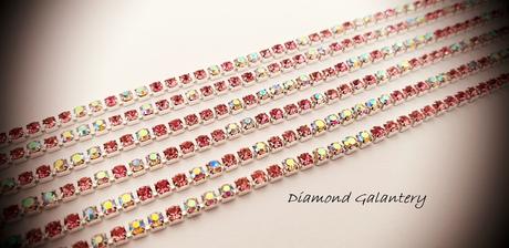 Štrasové retiazky - cena za 10 centimetrov,
