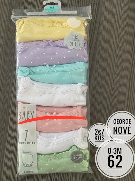 Body s krátkym aj dlhým rukávom, bodytielka, george,62 - 92