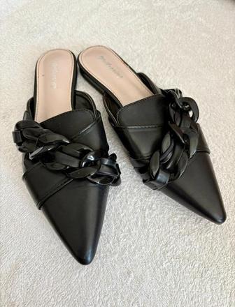 Čierne elegantné šľapky, 36