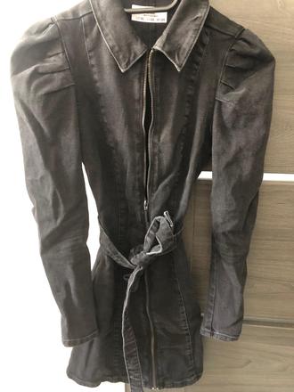 Krásne čierne riflové šaty bershka xxs, bershka,xs