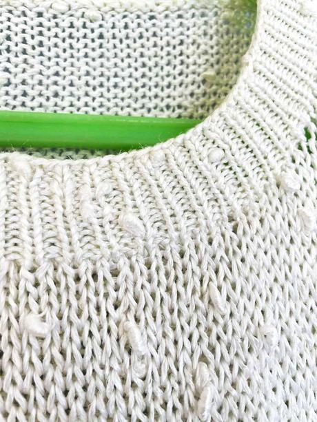 Perleťové uzlíčkové pletené triko oversize, l