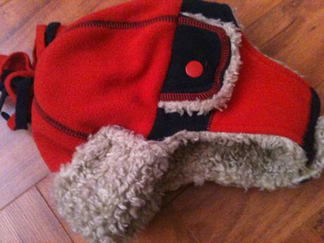 Teplá čiapka baranica, flís+kožušinka, do 48 cm, gap,86