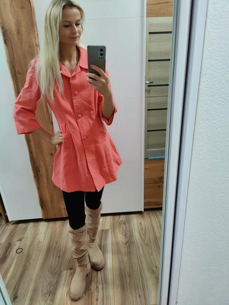 Ružový kabátik, xs