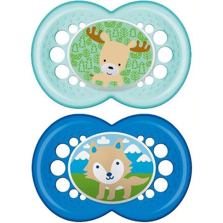 Mam silikónový cumlík original animal 2 ks, 6m+, mam