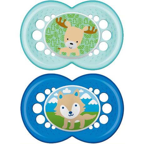Mam silikónový cumlík original animal 2 ks, 6m+, mam