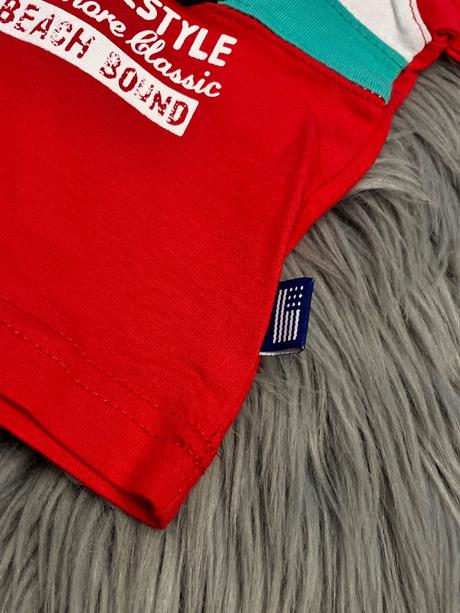 Chlapčenské pásikavé tričko červené (6-9mes.), original marines,68 / 74