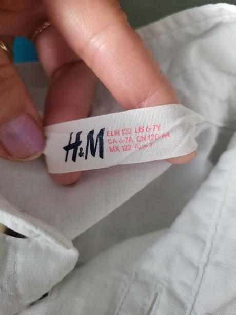Biela lanová košeľa, h&m,122
