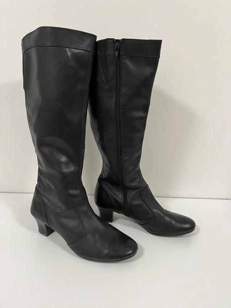 Elegantné vysoké kožené čižmy clarks mendip v.41, clarks,41