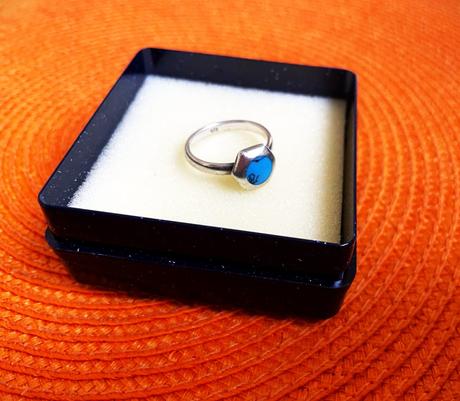 Strieborný prsteň s tyrkenitom,