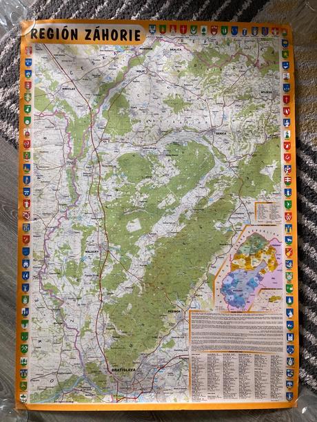 Mapa región záhorie,