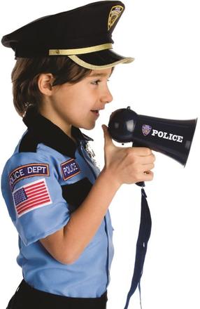 Detský policajný megafón so zvukom sirény a mikrof,