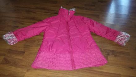 Ružový zimný kabát - hrubý, 122