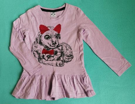 Šaty s psíkom a mačičkou veľ. 110, 110