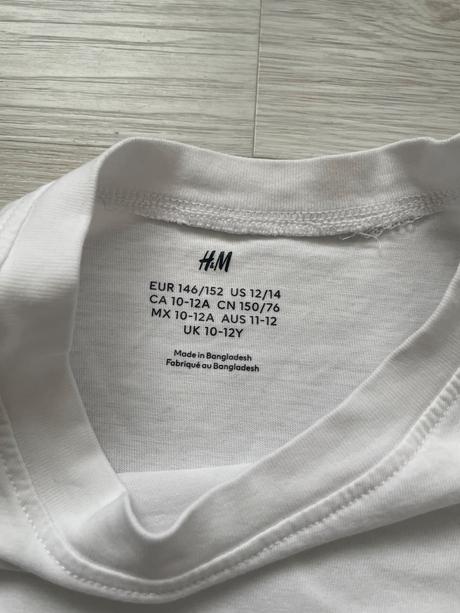 Biele tricko vel.146-152, h&m,146