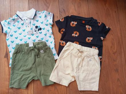 2ks kratke nohavice lindex + 2 tricka, 68–80