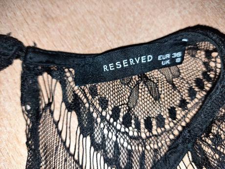 Čierny čipkovaný top veľ.36 (s), h&m,s