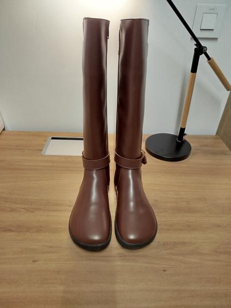 Shapen barefoot vysoké čižmy glam brown vegan, 39