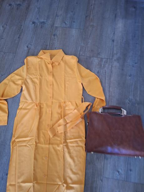 Zlte bluzkove saty, l / m