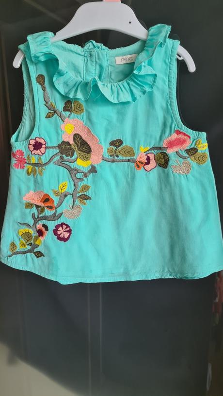 Tyrkysová blúzka s výšivkou velkosť 92, next,92