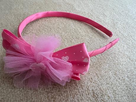 Ružová čelenka s mašličkou,