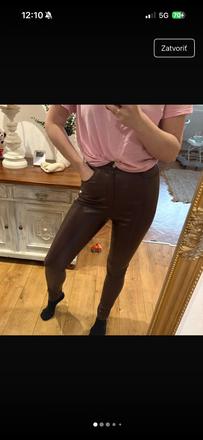 Koženkové nohavice s vysokým pasom, little things,m