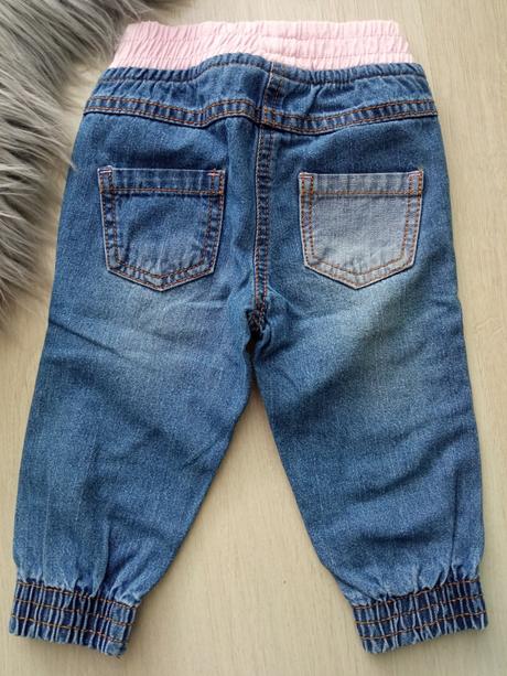 Dievčenské modré rifle s ružovým pásom (68), ergee,68