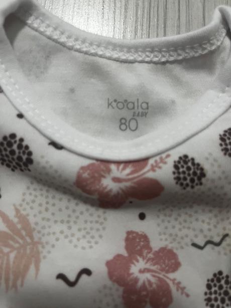 Kvietkované tričko v zemitých farbách, koala baby,80