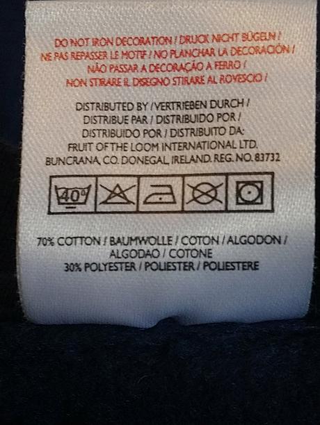 Tmavo modrá mikina, fruit of the loom, 158-164 cm, 164