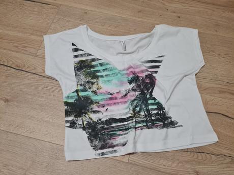 Crop top s potlačou, fishbone,s