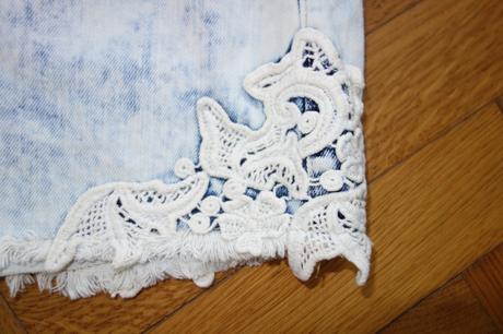 Rifľové šortky s krajkou 12-13, denim co,158