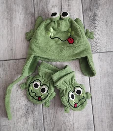 Čiapka žabka + rukavice 104, 104
