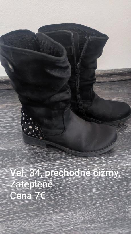 Predám dievčenské čižmičky veľ. 34, deichmann,34