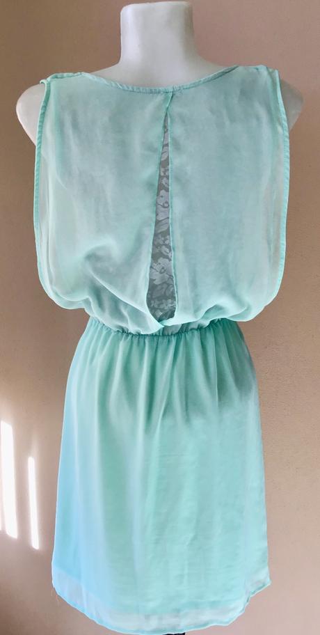 Mentolové šaty s krajkou /8, pimkie,xs