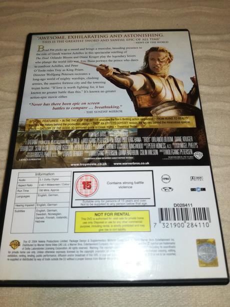 Dvd troy - widescreen edition sp20,