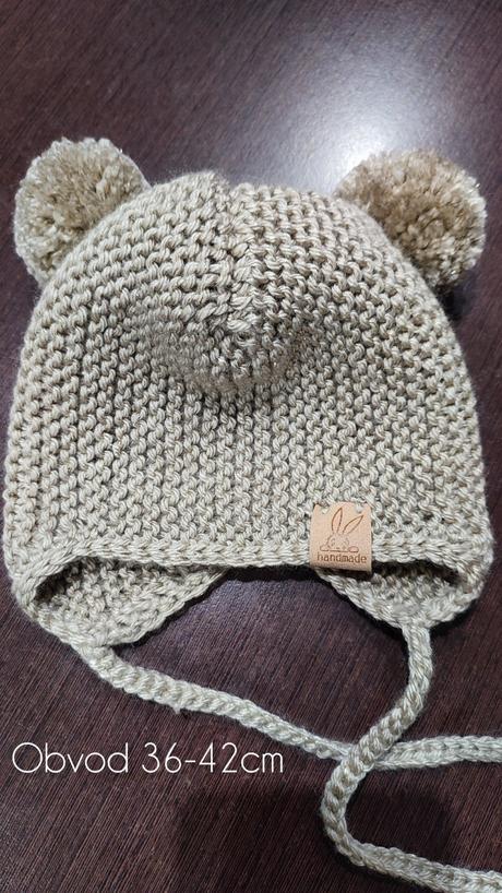 Pletená čiapka béžová, 
