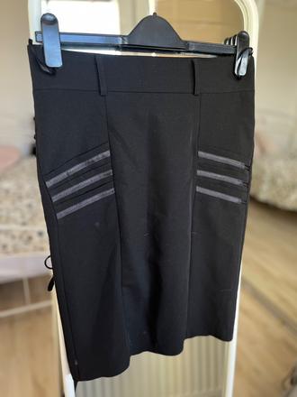 Čierna midi elegantná sukňa, s