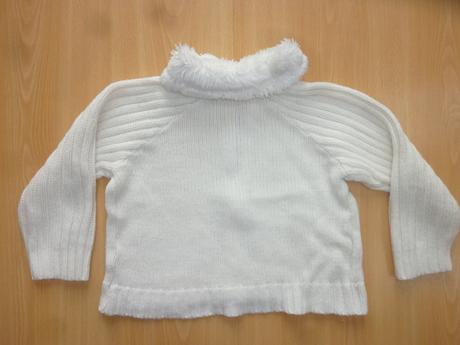 Svetrik s kozusinkovym golierom, mothercare,104