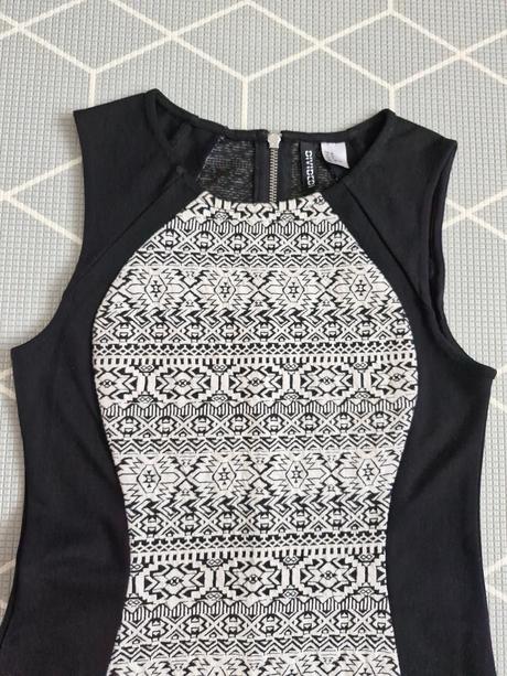 Vzorované puzdrové šaty h&m, h&m,m