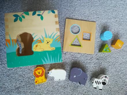 Drevená vkladacia kocka tchibo, 