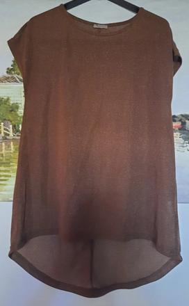 Cokoladovy trblietavy top bluzka calioppe, m