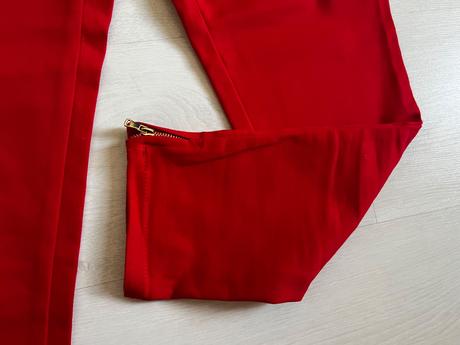 Červené 7/8 nohavice, s