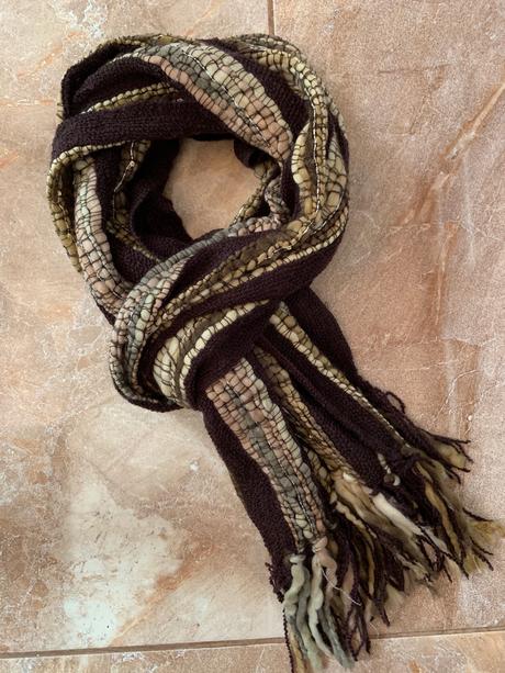 Damsky sal hnedy bezovy zlaty, l