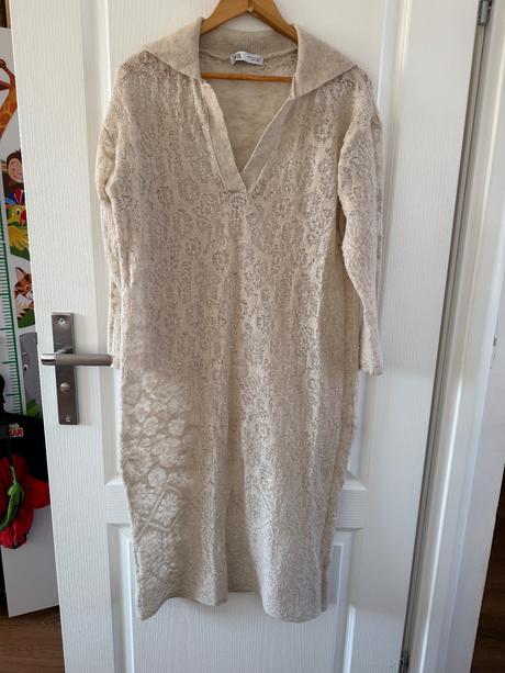 Pletené šaty zara s pointelle vzorom, zara,s